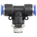 Brennan PCNY2601 Series, PBT Push-to-Connect Tube Fitting, Branch Tee, Tube OD x NPT Male X Tube OD