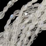 Moonstone Gem Beads Faceted Ovals 7-10mm / 14.5 Inch Strand