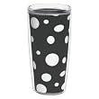 Black and White Polka Dot 16 oz Insulated Beverage Tumbler, Clear