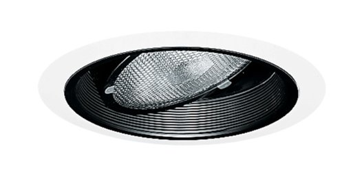 Juno Lighting 688B-WH 5-Inch Adjustable Downlight with Gimbal Ring in Black Baffle, White Trim