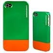 CaseCrown Metallic Glider Combo Case (Green and Orange) for Apple iPhone 4 and 4S