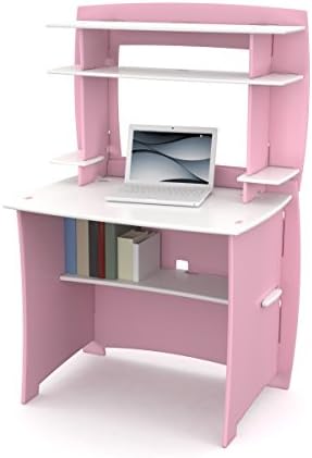 Eco-friendly, Solid Composite Wood Frame Legare 36 In. Desk with Hutch - Pink and White