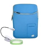 Amazon Kindle DX 3 Pocket Vertical Carrying Sleeve -- Light Blue + White Double Bright Amazon Kindle 2 LED Book Light + Vangoddy tm, Live*Laugh*Love wrist band!!!