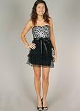 Tiered Ruffle Sequin Lace Zebra Formal for Bridesmaid Formal Prom