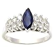14K White Gold Sapphire and Diamond Ring