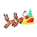 HOMCOM 7ft Christmas Inflatable Santa Claus with Sleigh and Reindeer, Outdoor Blow-Up Yard Decoration with LED Lights Display