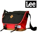 Lee メッセンジャーバッグ 320-5753 ブラック×レッド シンプルデザインで日常での通勤通学にも使える便利なメッセンジャーバッグ♪