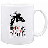 New  Life Is Simple. Ea , Sleep & Cycling Mug Sports