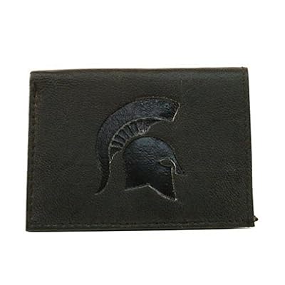 NCAA Officially Licensed Genuine Leather Tri-Fold Wallet -Black
