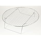 Chrome-Plated Cross-wire Cooling Rack, Wire Pan Grate, Baking Rack, Icing Rack, Round Shape, 2-Height Adjusting Legs - 14 &frac34; Inch Diameter