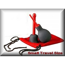 Mini Small Compact Travel 2 pc Enema Anal and Rectal Syringe Douche with Storage Pouch