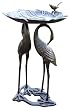 Oakland Living 5609AB Antique Bronze Cranes & Lily Aluminum Birdbath