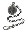 Nemesis Independent Iron Cross Gunmetal Pocket Watch with Chain