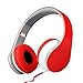 Intone I50 Mobile Stereo Headphones Headset with Microphone Earphones for Cellphone Smartphone Laptop Tablet Macbook Iphone headphones (Red)