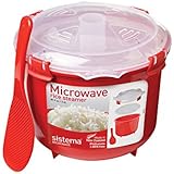 Sistema 10.9 Cup Rice Steamer Bowl, Red