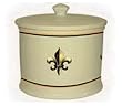 Bath Cannister MD,Ceramic,Fleur De Lis