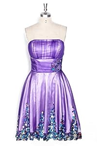 Zlass Short Purple Tulle Homecoming Dress, Prom Dress for Junior,sparkly Holiday Party Gowns Hot (US14, picture color)
