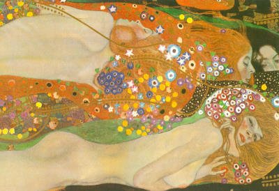 Gustav Klimt Water Snakes Friends II Art Print Poster - 13x19 custom fit with RichAndFramous Black 19 inch Poster Hangers