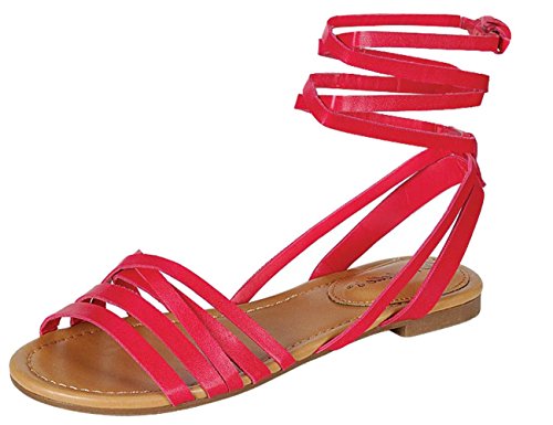 Festival Boho Ankle Wrap Tie Strappy Flat Sandal