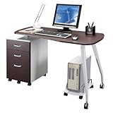 Mad Tech 30x23.5x51.5 Chocolate& Wht Mdf Panel & Steel Frame Computer Offic ....