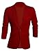 uxcell Men's Blazer Slim Fit Buttons Decor Double Flap Pockets Casual Sport Coat Red M US 40