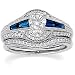 1 1/2 Carats Diamond & Sapphire 14k White Gold Setting/Semimount Ring (Center Stone Not Included)