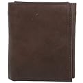 Boston Traveler Brown Tri-fold Leather Wallet