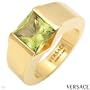 Gianni Versace! V_Colors Collection! Made In Italy Fashionable Ring 2.70Ctw Quartz Made Of 18K Yellow Gold Size 6.5