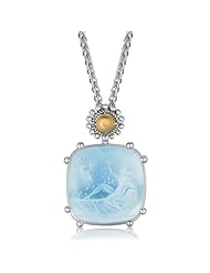 18K Yellow Gold and Sterling Silver Necklace with a Cameo Pendant