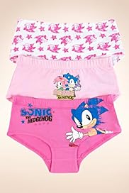 3 Pack Older Girls Cotton Rich Sonic The Hedgehog Shorts