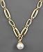 AK Anne Klein Gold-Plated Mixed Metal Squared Link Necklace