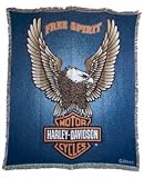 Harley Davidson Motorcycles Free Spirit Throw Blanket Afghan Rug