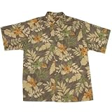 Tori Richard Big & Tall Briza Floral Pattern Hawaiian Shirt - BARK