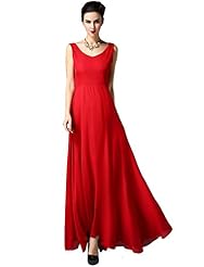 Sexy Open-Back  Chiffon/Linen Maxi Dress  With a Bow(s)