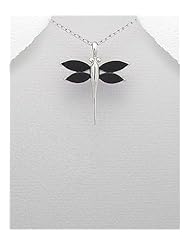 Dragonfly Reconstructed stones Pendant Necklace In 92.5 Sterling Silver