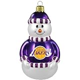 NBA Los Angeles Lakers Blown Glass Snowman Ornament