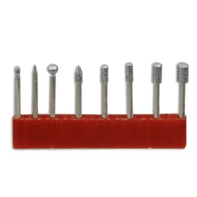 Buy 8pc Large Diamond Grinding Burr Set fits Dremel 1 8 by ProTool now!