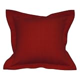 Handmade Gently Textured Red Cotton Cushion Cover/Pillow Sham (Thailand)