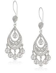 Sterling Silver Large Filigree Teardrop with Multiple Drops Sheppards Hook Earrings