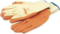 Large Orange Latex Covered Work Gloves