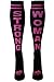 The Sox Box Strong Woman Socks! - Black/Neon Pink