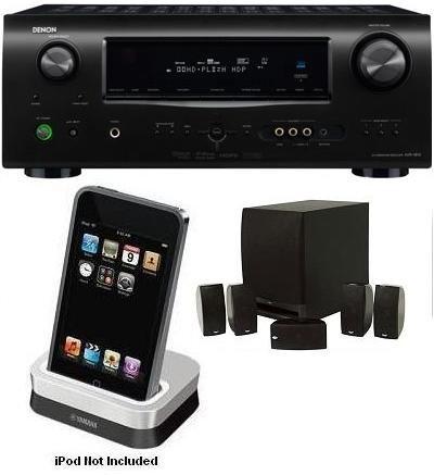 Denon AVR-1610 Receiver, ASD-11RK iPod Dock And Klipsch HDT1000 Speakers Bundle
