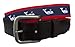 No27 Mens Nautical White Whale Ribbon on Navy Leather Belt, Leather Tab and Buckle, Nautical Whale Leather Belt