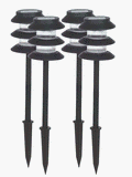 Tools: Malibu Outdoor One Light Solar Powered Tier Light, Black Metal, 4 Pack #LZ10131 4