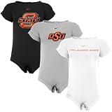 Nike Oklahoma State Cowboys Infant White, Ash and Black 3-Pack Creeper Set