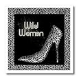 Silver Cheetah Print Wild Woman Stiletto Pump And Bling - 8x8 Iron On Heat