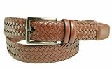 Geoffrey Beene | Brown Leather, Gunmetal Rectangle Tang Buckle | Casual Belt