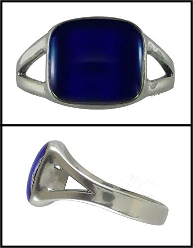 Mood Ring Sterling Silver Rounded Square Splitband Size 10