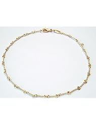 14K White Gold Polished-Finish Hand-Crafted 10" Twisted Link Anklet.