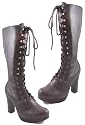 Sexy Granny Platform Lace-up Boots Chunky Heels